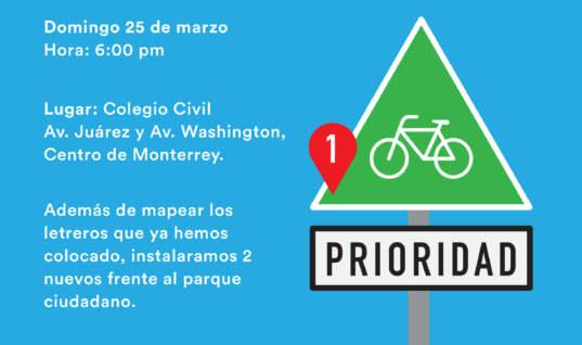 Rodando y mapeando letreros de prioridad ciclista – 25 de marzo