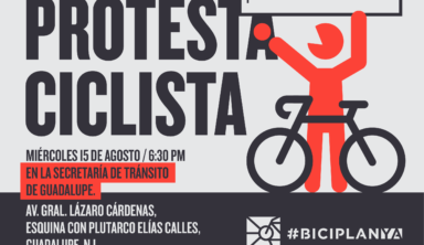 Protesta ciclista en Tránsito de Guadalupe / 15 de agosto