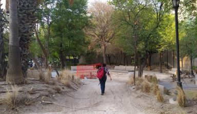 Daños de la obra de Servicios de Agua y Drenaje de Monterrey I.P.D. en el Parque Ciudadano