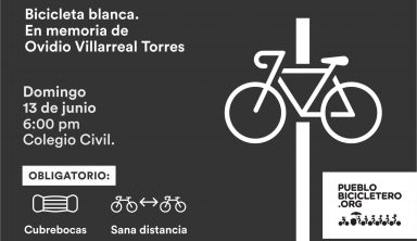 Bicicleta Blanca en memoria de Ovidio Villarreal Torres