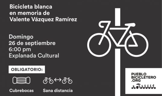 Bicicleta blanca en memoria de Valente Vázquez Ramírez – 26 de septiembre