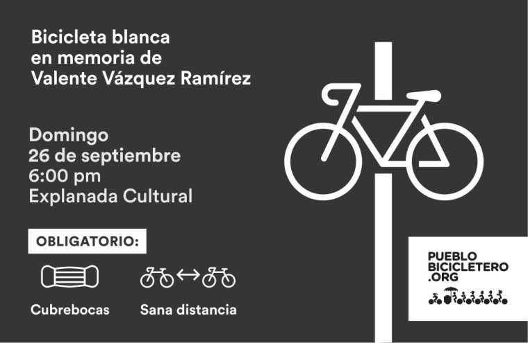 Bicicleta blanca en memoria de Valente Vázquez Ramírez – 26 de septiembre